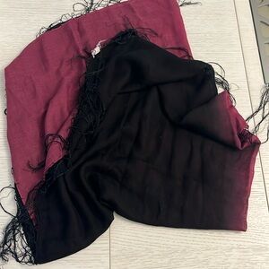 Large headscarf from Jerusalem in red and black ombre